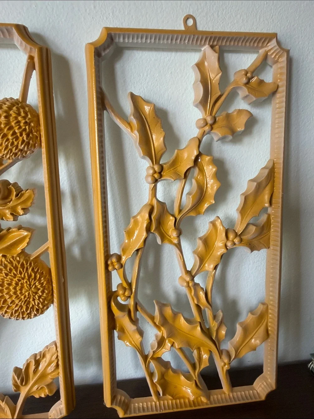 MCMLV Yellow Floral Relief Wall Panels - Decorative Home Wall Art